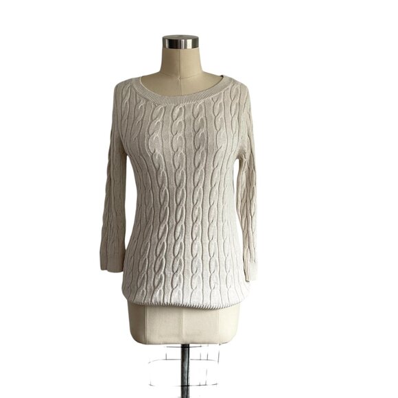 LOFT Cable Knit Sweater Top - S - Picture 2 of 7